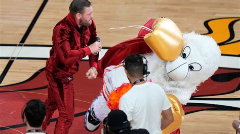 UFC champ Conor McGregor knocks out mascot in bizarre bit during NBA Finals